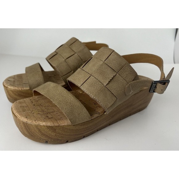 Korks Kork-Ease Women's Fraya Wedge Slingback Natural Platform Sandal Size 9 - Picture 3 of 15